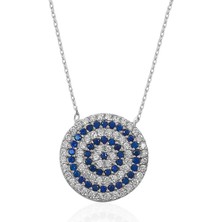Glorria Gümüş Nazar Kolye, Küpe, Çiçekli Hediye Seti - DT0050-HS