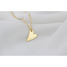 Glorria Kişiye Özel Isimli Kalp Gümüş Kolye