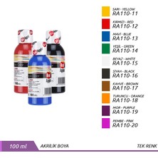 Red Apple  Akrilik Boya 9 Renk Çeşidi  100 ml Siyah