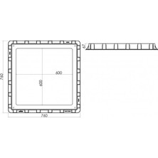 Luxwares 70X70 Plastik Rögar Menhol Kapak ve Çerçeve