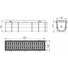 Luxwares 130X145X500 Drenaj Kanalı Izgaralı