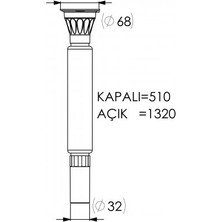 Luxwares Ø 32X70 Uzun Körüklu Sifon Standart