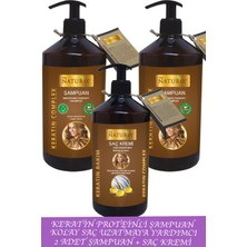 Naturix Bitkisel Onarıcı Keratin Şampuan 2 Adet 600 ml Keratin Şampuan + 500 ml Keratin Saç Kremi