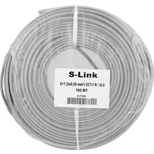 S-Link SL-CT2100 Güvenlik Kamera Cctv Kablosu 2+1 2x0.50 - 100M