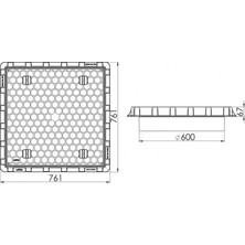 Luxwares Ø 600 mm Koruge Boru  Uyumlu Plastik Rögar Menhol Çerçevesi