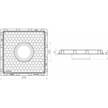 Luxwares 40X40 Süzgeçli Plastik Rögar Menhol Kapak Çerçevesiz