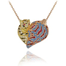 Anne Yavru Kaplan Gümüş Kolye