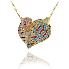 Anne Yavru Kaplan Gümüş Kolye