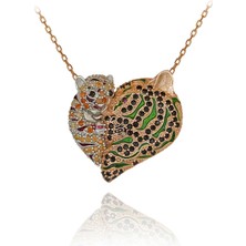 Anne Yavru Kaplan Gümüş Kolye