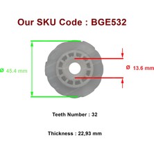 Bross Otomotiv BGE532 VW Golf Jetta Seat Toledo İçin Cam Tamir Motoru İç Dişlisi 32-Diş