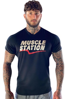 Musclestation Siyah Fitness Tshirt WIE055