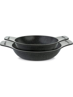 Thermoad Gri Granit Döküm Güveç Sahan Set 20-22 cm