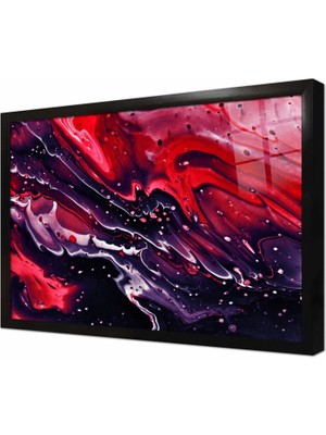 Tablosan Soyut Dalgalar Çerçeveli Cam Tablo