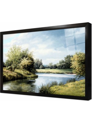 Tablosan Doğa Manzarası Çerçeveli Cam Tablo