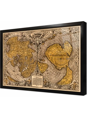 Tablosan Antik Harita Çerçeveli Cam Tablo