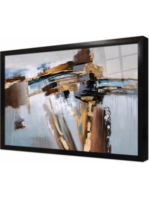 Tablosan Soyut Çerçeveli Cam Tablo