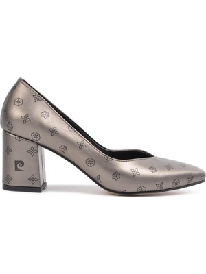 Pierre Cardin 50177 Platin-Siyah Topuklu Ayakkabı