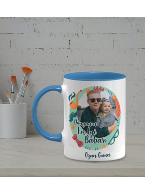 Hediye Zengini Kişiye Özel Dünyanın En Iyi Babası Temalı Mavi Renk Kupa
