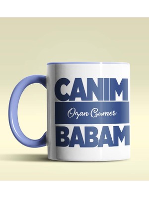 Hediye Zengini Kişiye Özel Canım Babam 6 Tasarımlı Mavi Kupa Bardak