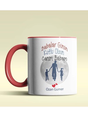 Hediye Zengini Kişiye Özel Babalar Günün Kutlu Olsun 12 Tema Kırmızı Kupa Bardak