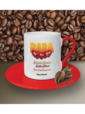 Hediye Zengini Kişiye Özel Baba Tasarımlı Beyaz Kahve Fincanı