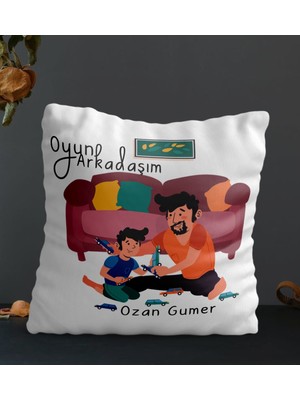 Hediye Zengini Kişiye Özel Oyun Arkadaşım Temalı Kare Yastık