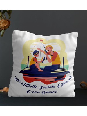 Hediye Zengini Kişiye Özel Her Aktivite Seninle Eğlenceli Temalı Kare Yastık