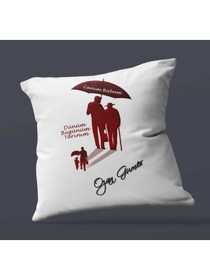 Hediye Zengini Kişiye Özel Dünüm Bugünüm Yarınım Tasarımlı Saten Kare Yastık