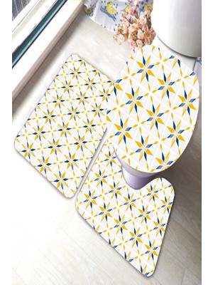 Modanoiva  Yıkanabilir Kaymaz Dot Taban 3'lü Klozet Takımı (60CM x 100CM - 55CM x 60CM - 47CM x 50CM) MNKZ6108