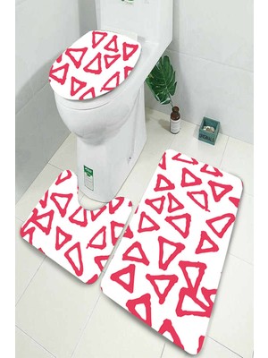 Modanoiva  Yıkanabilir Kaymaz Dot Taban 3'lü Klozet Takımı (60CM x 100CM - 55CM x 60CM - 47CM x 50CM) MNKZ6071