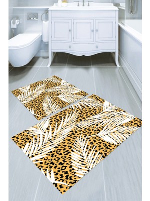 Modanoiva  Yıkanabilir Kaymaz Dot Taban 2'li Banyo Paspası ( 50CM x 60CM - 60CM x 100CM) MNP1176