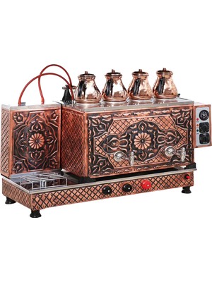 KUTLU TİCARET Antik 4 Demlikli Bakır Çay Kazanı