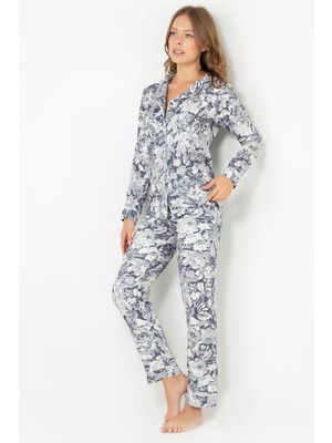 Doremi Mist Flower Uzun Kollu Kadın Pijama Takımı