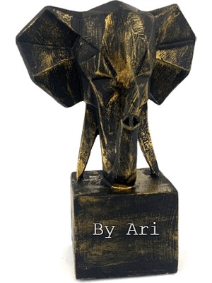 By Ari Kübik Fil Başı Siyah Üzeri Gold Eskitme-Hf173-1