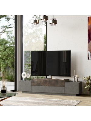 Yurudesign Floyd Tv Ünitesi Tv Sehpası 160CM Beton-Bronz Fd1-Gp