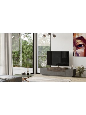 Yurudesign Floyd Tv Ünitesi Tv Sehpası 160CM Beton-Bronz Fd1-Gp