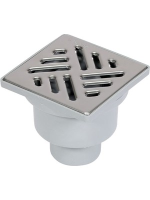 Visam Döner Başlıklı Paslanmaz Çelik Süzgeçli Yer Sifonu Plastik Çerçeve Alttan Çıkışlı 10X10 Ø50