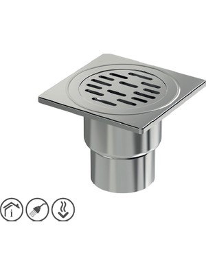 MaxiFlow Premium  Krom Elit Yer Sifonu 20X20X100 Alttan