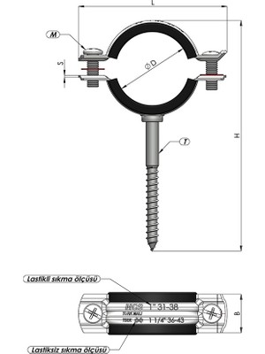 Zımpex 1” 31 - 38 mm Kısa Standart Trifonlu Kelepçe 35 Adet