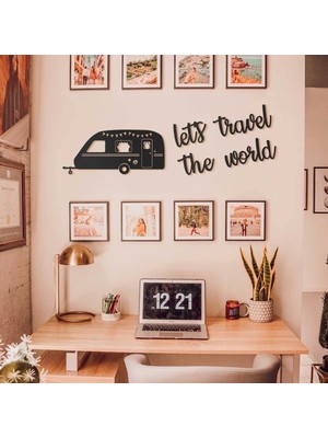 Nt Handmade Let's Travel The World Ahşap Duvar Dekorasyonu