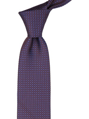 Kravatkolik Lacivert - Kahve Nokta Desen Mendilli Klasik Kravat KK9380