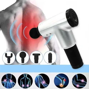 Tamam Elektronik Fascıal Gun Masaj Aleti Tabancası 4 Başlıklı 6 Kademeli Vurmalı Titreşimli Yoğurmalı Elektrikli Masaj Cihazı