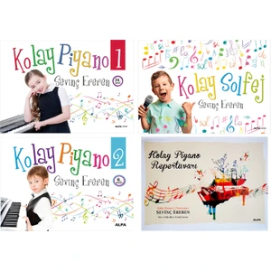 Sevinç Ereren 4 Kitap Set / Kolay Piyano 1-2 - Kolay Solfej - Kolay Piyano Repertuarı