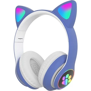 23M Kedi Kulak Kulaküstü Bluetooth 5.0 Kablosuz Kulaklık LED Işıklı