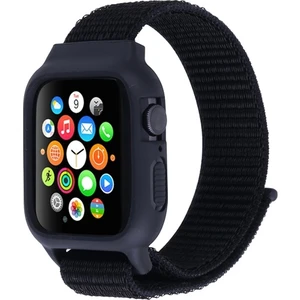 Apple Watch Uyumlu 6-Se-5-4 44 mm - 3-2-1 42 mm Kayış Kordon Kılıf Silikon Siyah