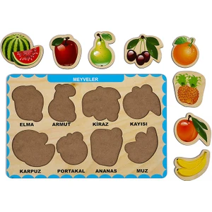 Ahşap Bul Tak Eğitici 2 Adet Yapboz Puzzle Seti