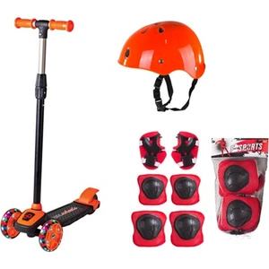 Cool Wheels LED Işıklı 3 Tekerlekli Turuncu Twist Full Set Yeni Kasklı