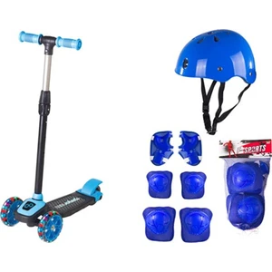 Cool Wheels LED Işıklı 3 Tekerlekli Mavi Twist Full Set Yeni Kasklı