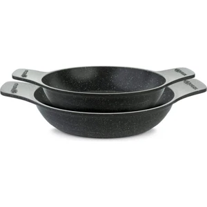 Gri Granit Döküm Güveç Sahan Set 20-22 cm