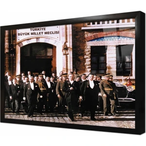 Atatürk Meclisten Çıkarken Tbmm Çerçeveli Cam Tablo